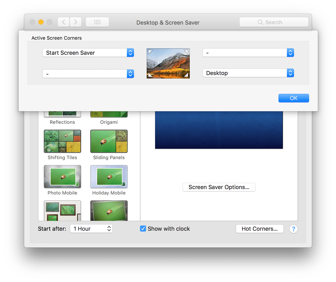 Mac OS Shortcuts - Hot Corners - Show Desktop